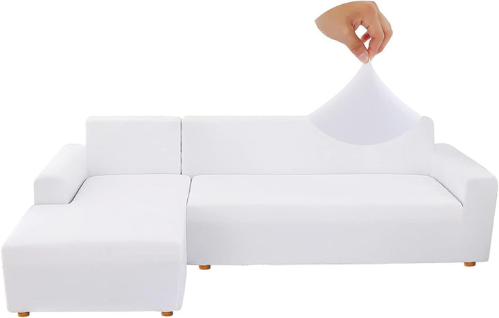 Jaotto Sofa Überwürfe Sofabezug Elastische Spandex Stretch Sofabezüge Couchbezug für L-Form Sofa Uni