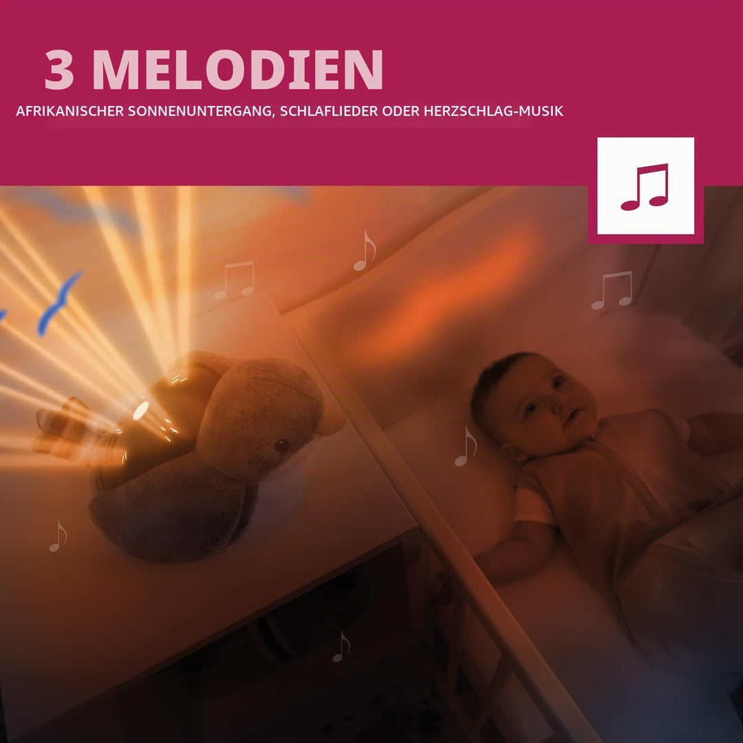 ZAZU Shally Spatz Sonnenuntergangsprojektor | Entspannende Melodien | 3-Schritt-Schlafprogramm | Sch