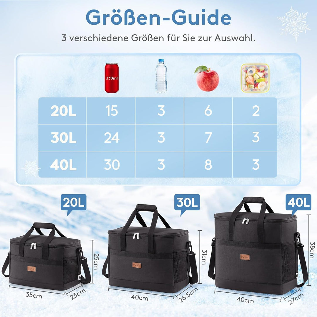 Lifewit 30L Kühltasche Gross faltbar Kühlkorb Kühlbox Thermotasche Picknicktasche für Lebensmitteltr