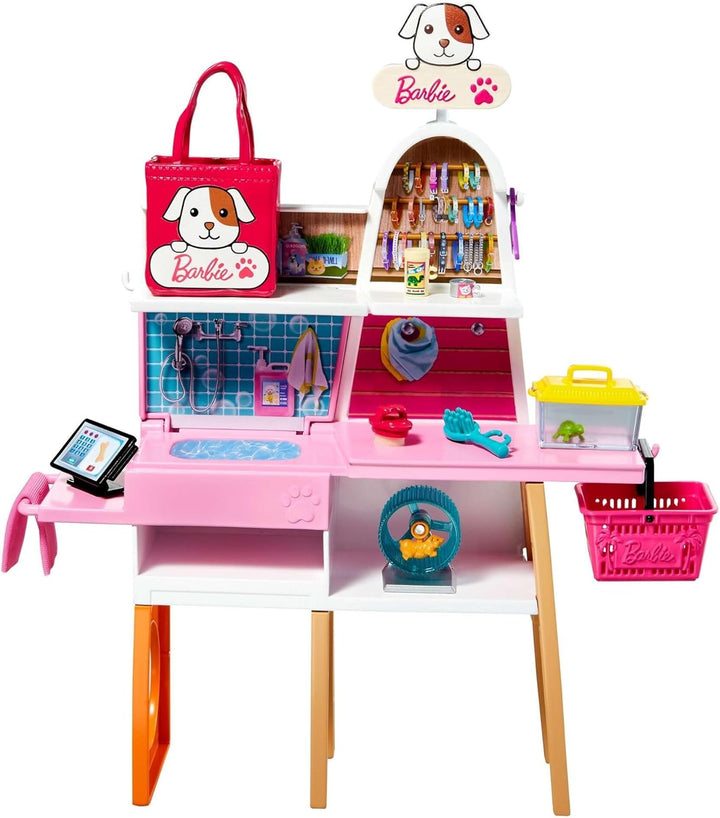 Barbie Tierpflege-Set Puppenfiguren + Zubehör 25 Stück