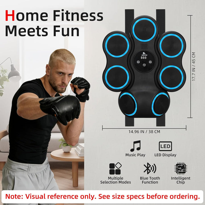 Abahub Music Boxing Machine for Adults &amp; Kids, Home Fitness Equipment with Gloves, Wall Mounted Inte