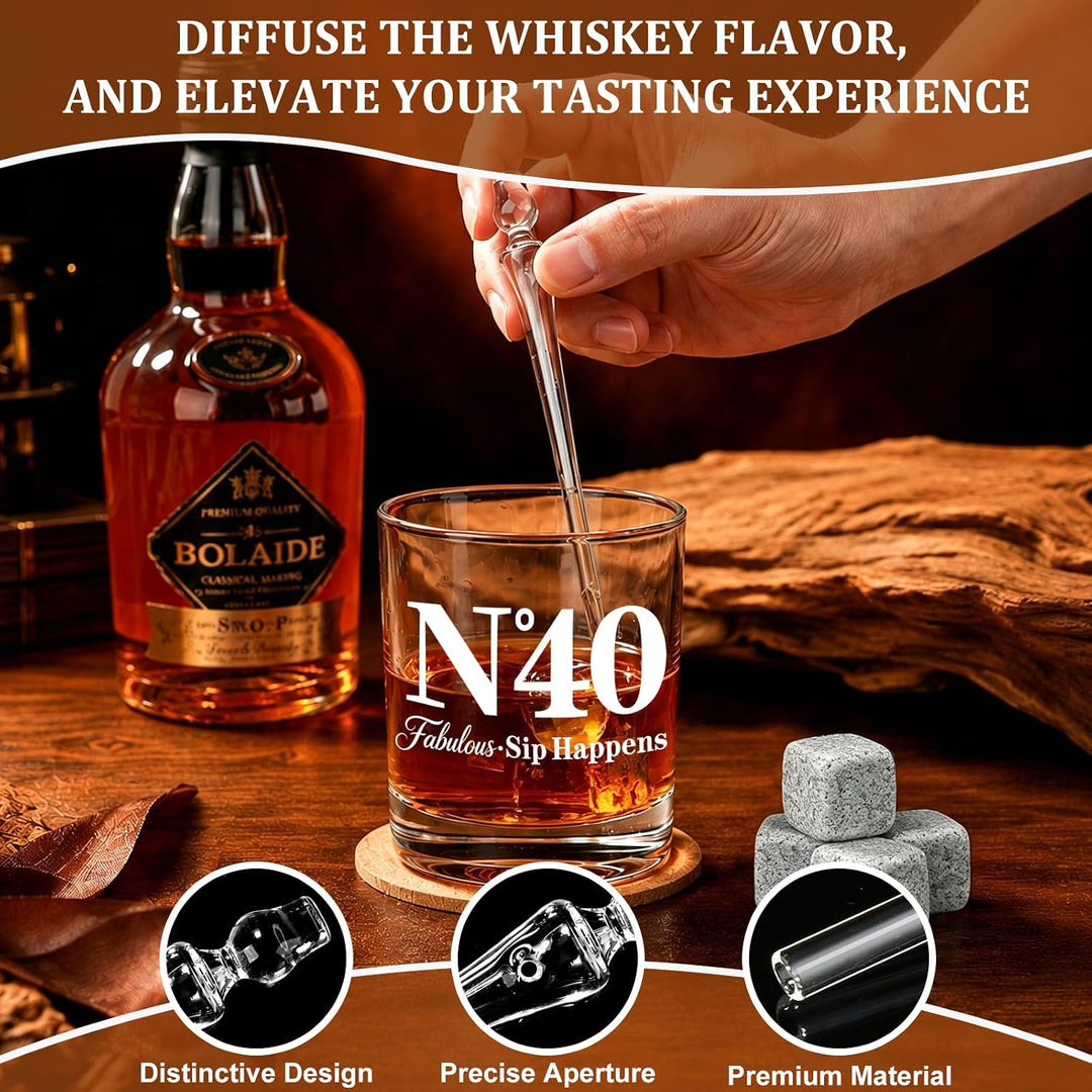 EXREIZST 40. Geburtstag Geschenk Mann – Whisky Set 1986 Vintage Rund 40th, Rund 40th