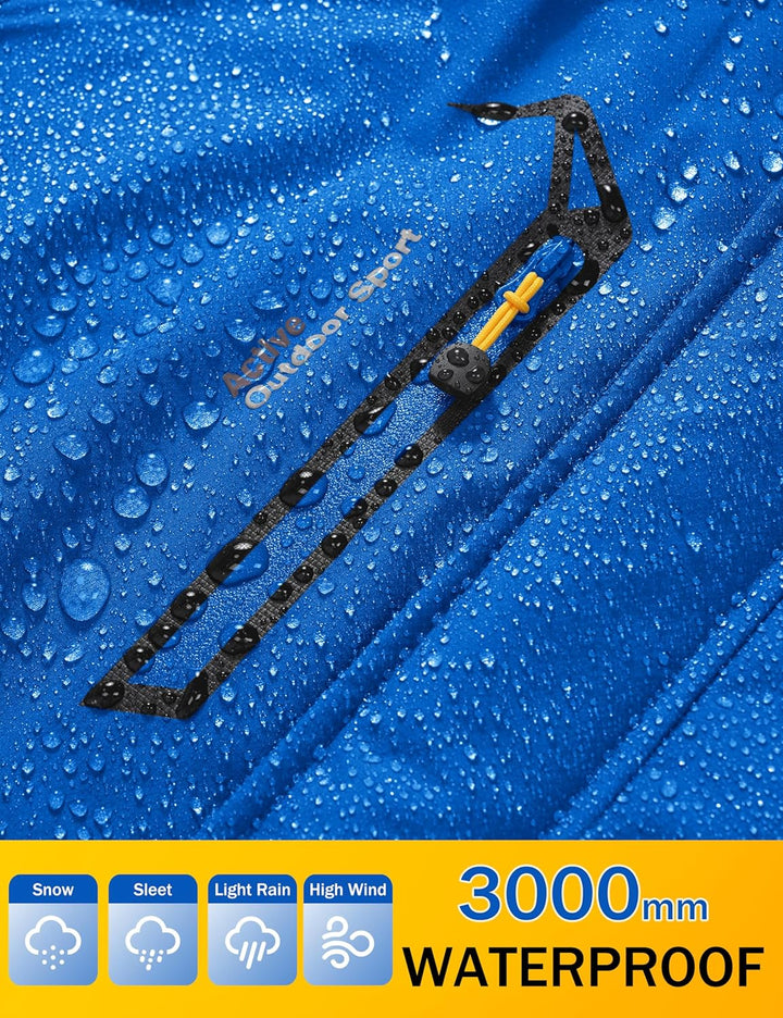 MAGCOMSEN Winterjacke Herren Warm Gefüttert Skijacke Wasserdicht Regenjacke Snowboardjacke Outdoor F