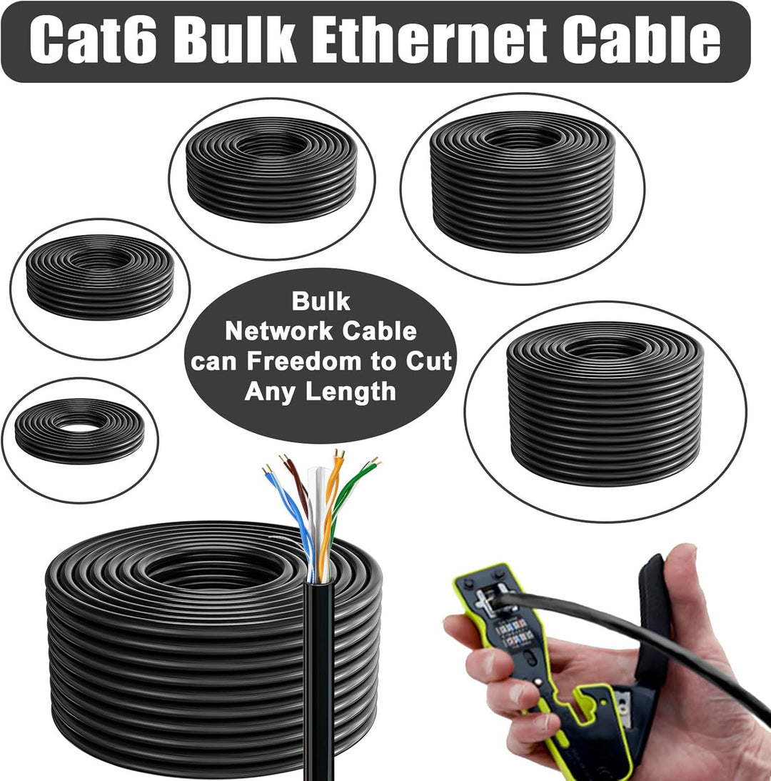 LAN Kabel 50 meter, Cat 6 Gigabit Netzwerkkabel Verlegekabel 50m Lange Internet Kabel, 23AWG Ungesch