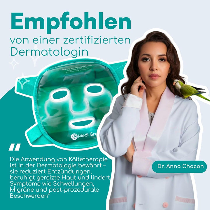 Medi Grade Kühlmaske Gesicht und Kühlende Augenpads – Augenmaske Kühlend mit Geltechnologie, Gesicht