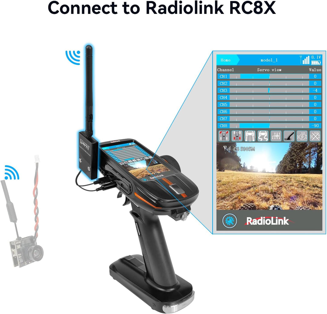 Radiolink 5.8G FPV Empfänger kann Kompatibel mit 5.8G 48CH FPV OSD Kamera für RC8X RC FPV Racing Dro