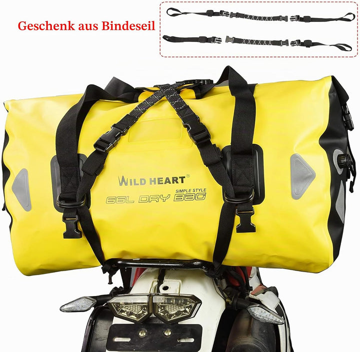 WILD HEART wasserdichte Reisetasche, 40 l 66 l, 100 l, mit verschweissten Nähten, Schultergurten, Ne
