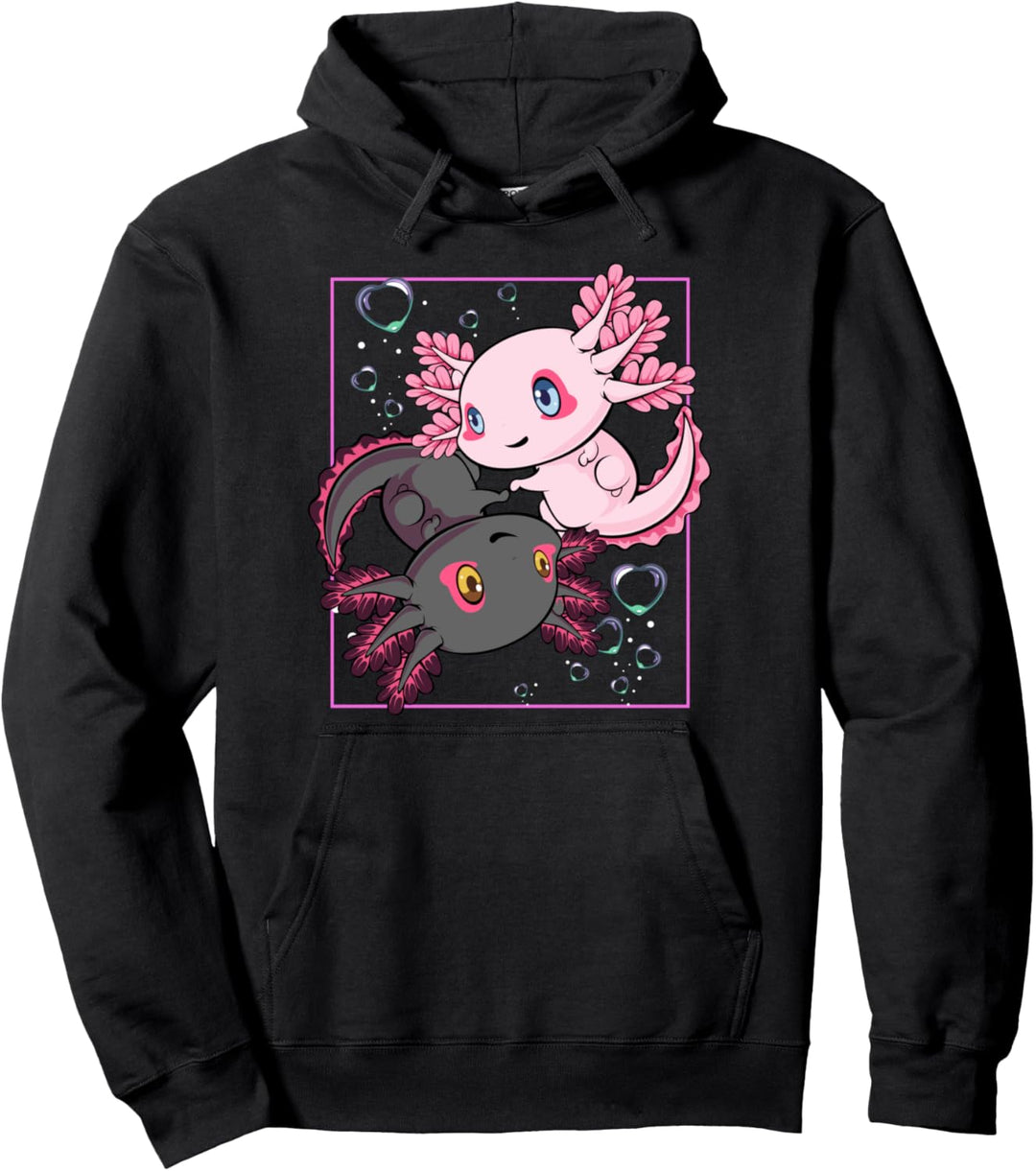 Niedliches Kawaii Axolotl Salamander Pastel Goth Japanisches Pullover Hoodie