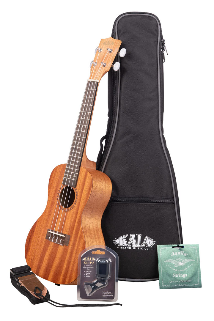 KALA KA-15-C-BNDL - Satin Mahogany Concert Ukulele Starter Kit, Concert