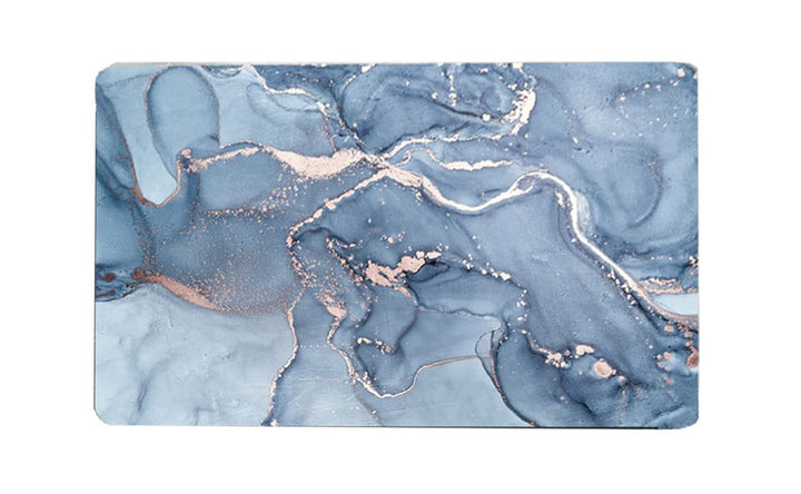 Tobil Badematte rutschfest saugfähig Badvorleger Badezimmerteppich Blau-012 40x60-50x80 (50x80cm), 5
