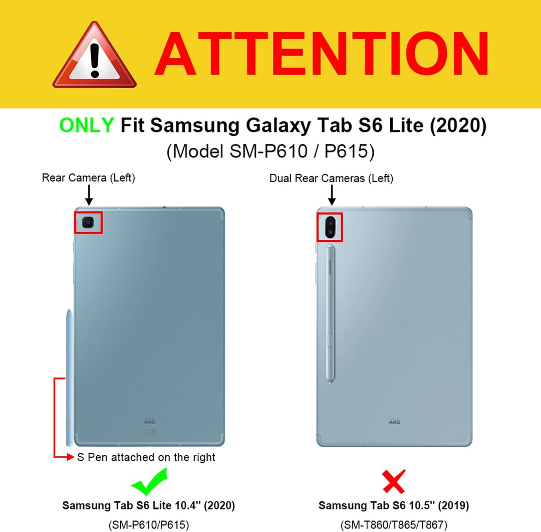 Fintie Tastatur Hülle (Französisch AZERTY) für Samsung Galaxy Tab S6 Lite 10.4 Tablet-PC, Schwarz