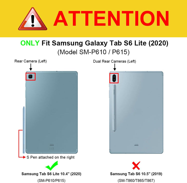 Fintie Tastatur Hülle (Französisch AZERTY) für Samsung Galaxy Tab S6 Lite 10.4 Tablet-PC, Schwarz