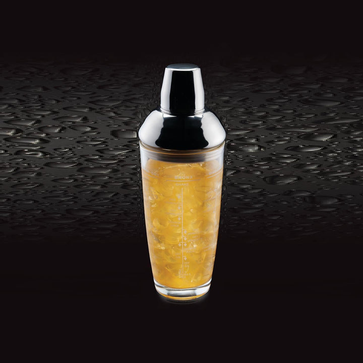 Bar Craft Boston Cocktailshaker, mit aufgedruckten Rezepten und Massangaben, Glas, Transparent, in G