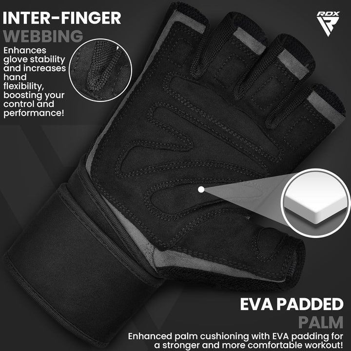 RDX Fitness Handschuhe Herren Damen, Trainingshandschuhe Krafttraining handgelenkschutz für Gewichth