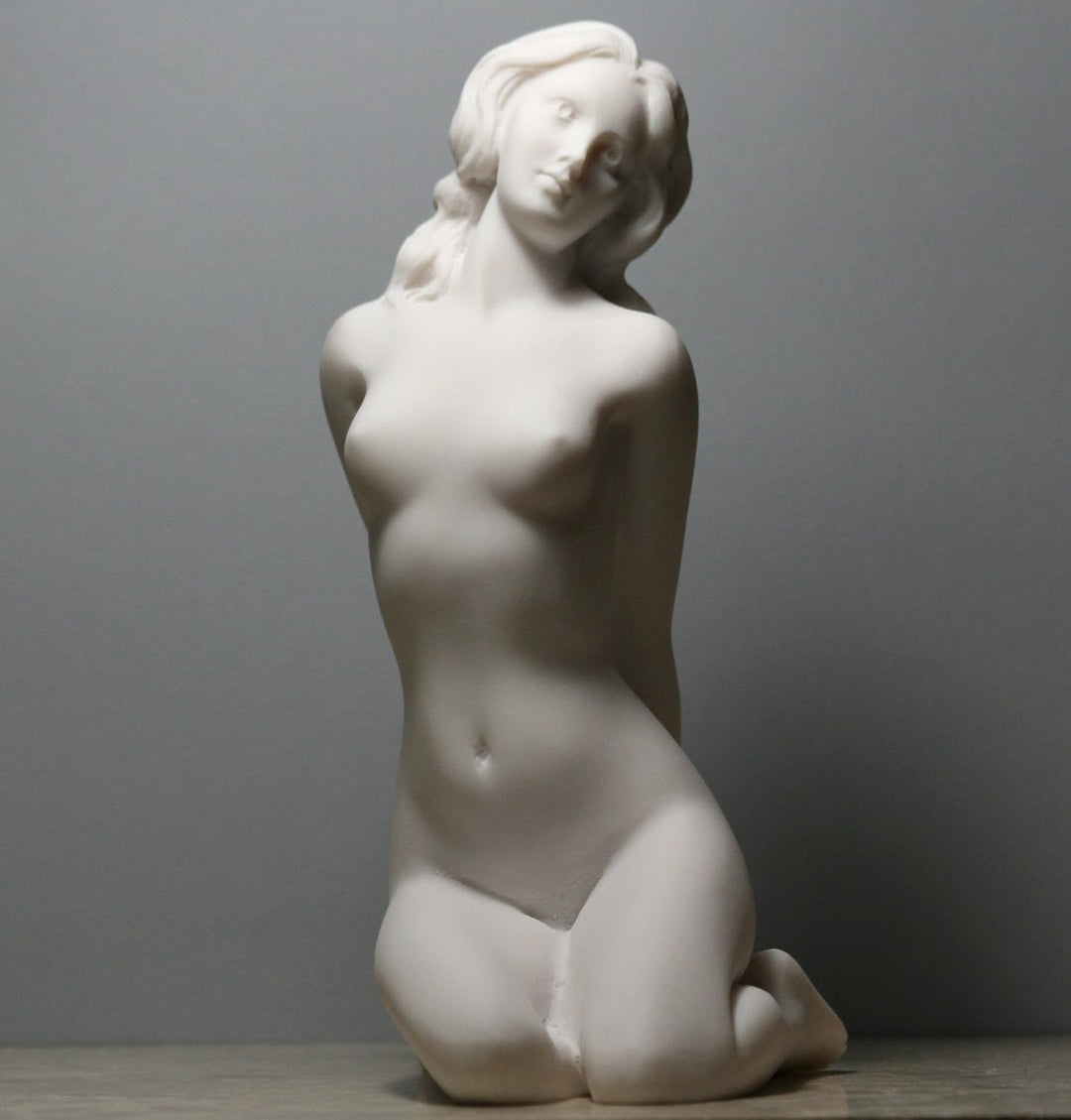 Akt Nackte Frau, Sexy, Weibliche, Erotische Kunst, Alabasterfigur, Statue, Skulptur 20 cm