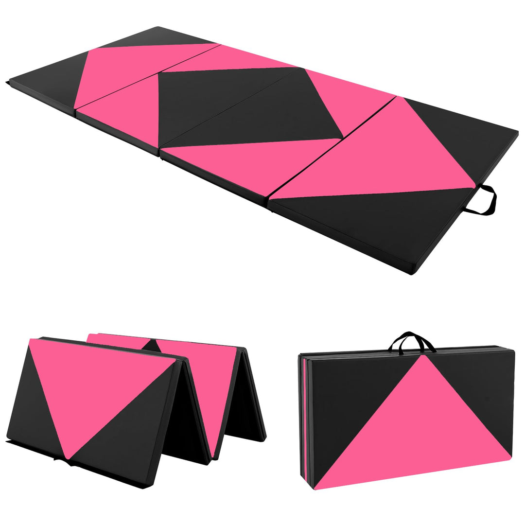 COSTWAY Weichbodenmatte klappbar, Gymnastikmatte tragbar, Yogamatte Turnmatte Klappmatte Fitnessmatt