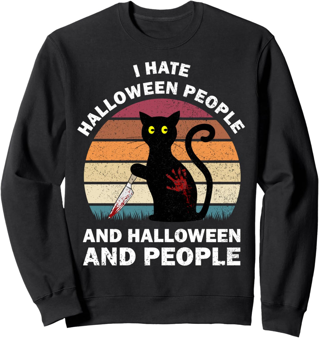 I Hate Halloween - Lustiges Halloween Katzen Kostüm Sweatshirt