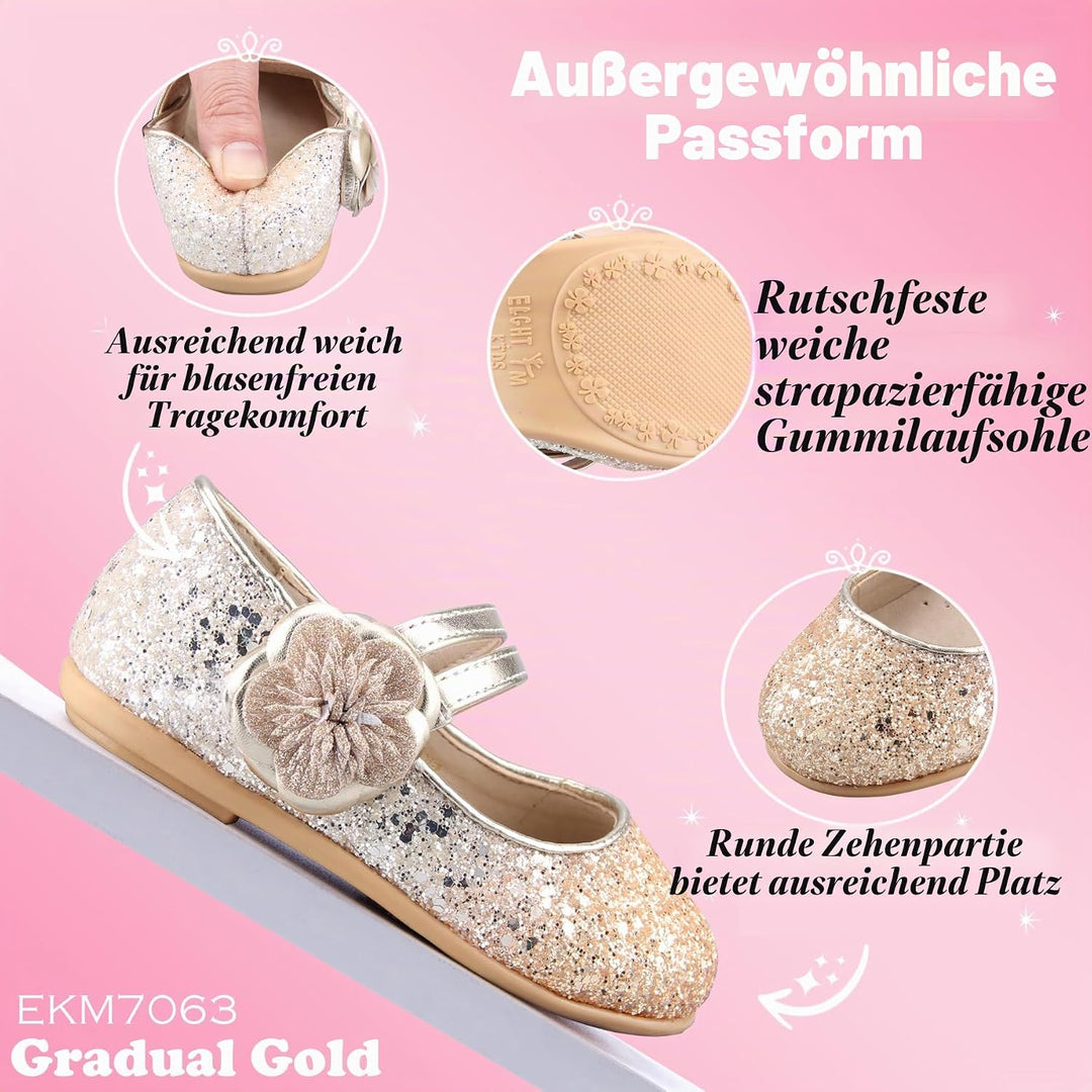 EIGHT KM EKM7063 Kleinkind Mädchen Kleid Schuhe Mary Jane Wohnungen Prinzessin Hochzeit Schuhe Balle