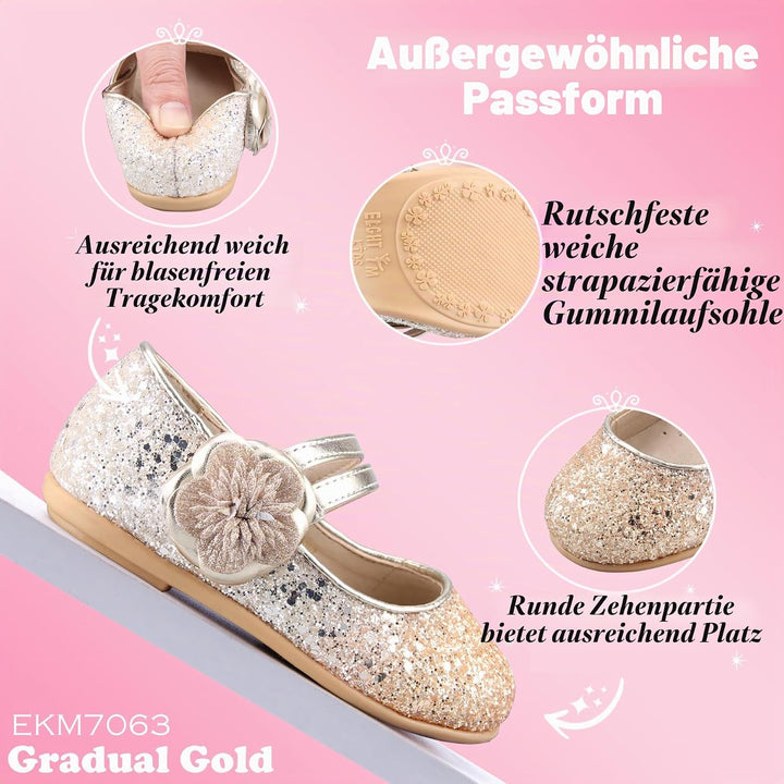 EIGHT KM EKM7063 Kleinkind Mädchen Kleid Schuhe Mary Jane Wohnungen Prinzessin Hochzeit Schuhe Balle
