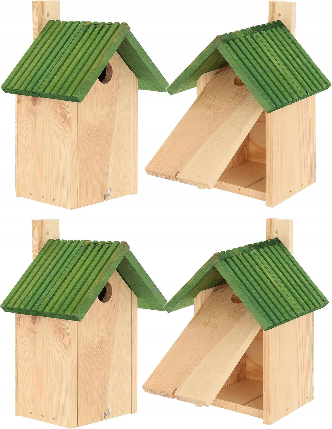 MAZUR 4X Nistkasten zum Aufhängen | Vogelhaus | grün | Nistkästen | handgemacht in Europa | für Meis