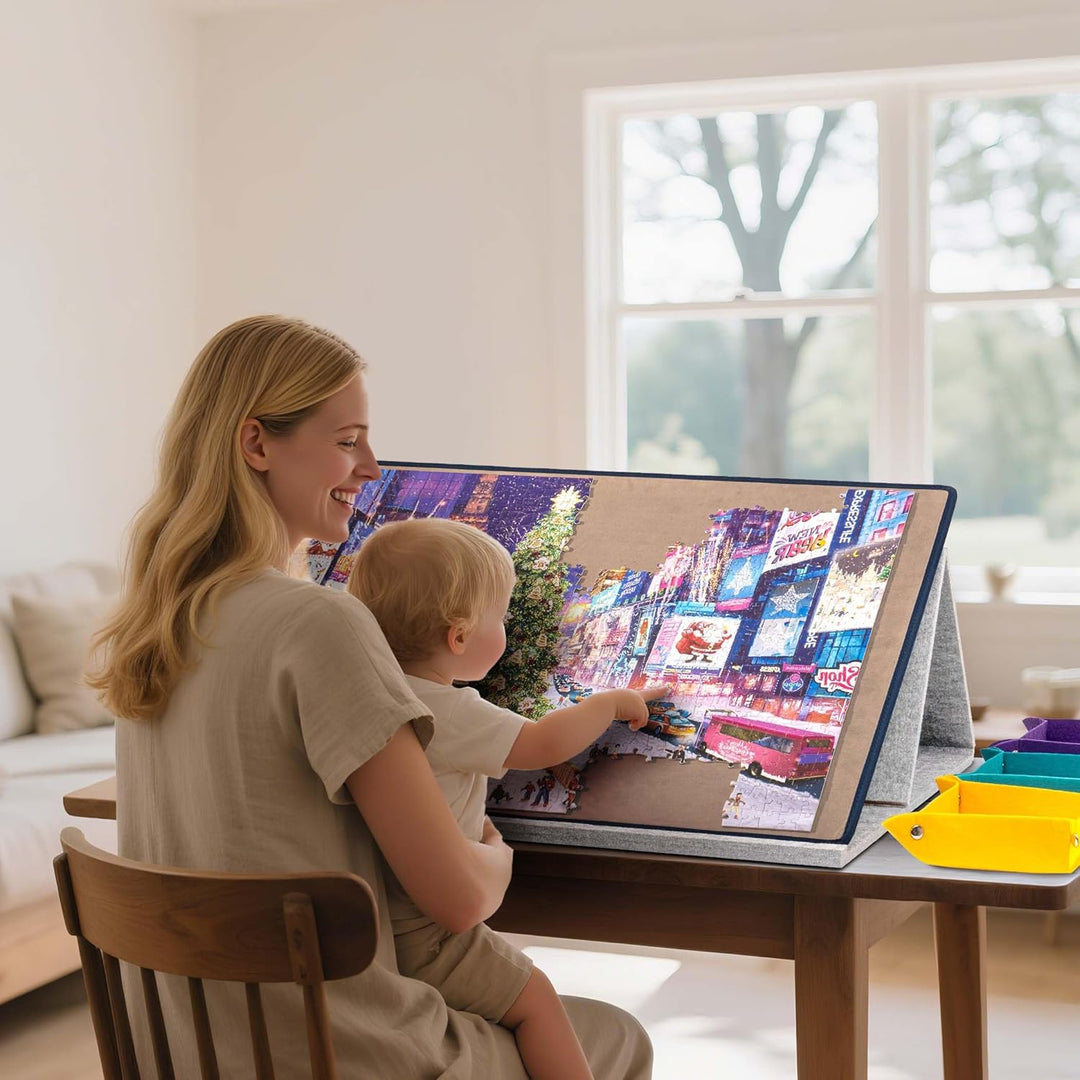Tektalk Puzzle-Brett mit 2-in-1-Stand- und Abdeckdesign, mehrwinkelverstellbare Halterung und 6 Farb