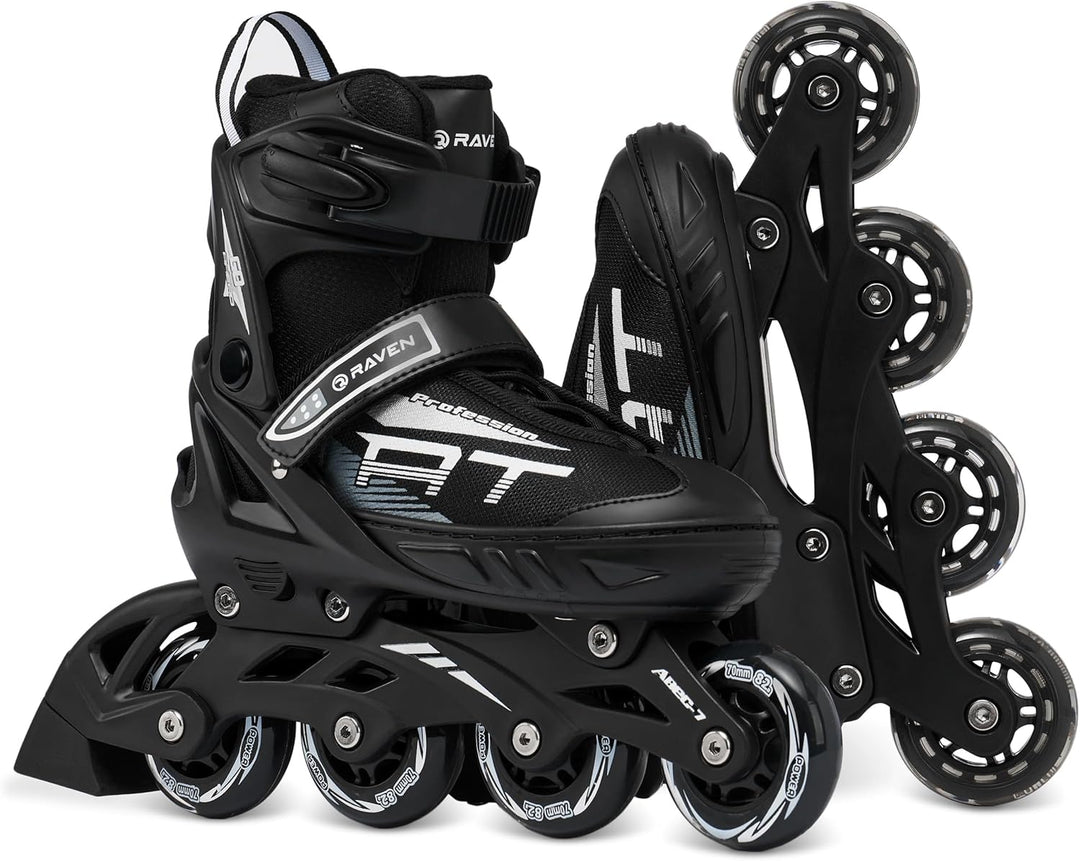 RAVEN Inline Skates Inliner Profession Black verstellbar (38-42(25cm-27,5cm))