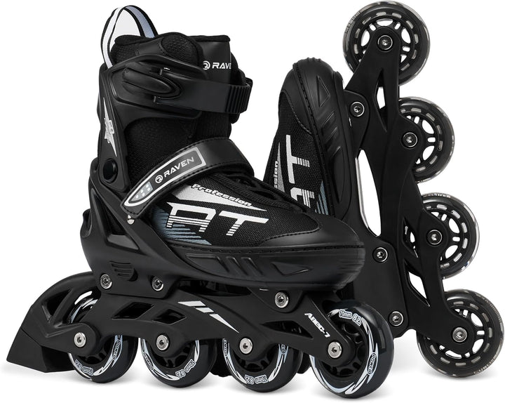 RAVEN Profession Inlineskates Inliner für Kinder und Erwachsene 28-32 (18,5-21cm) Black Ohne Kufen,