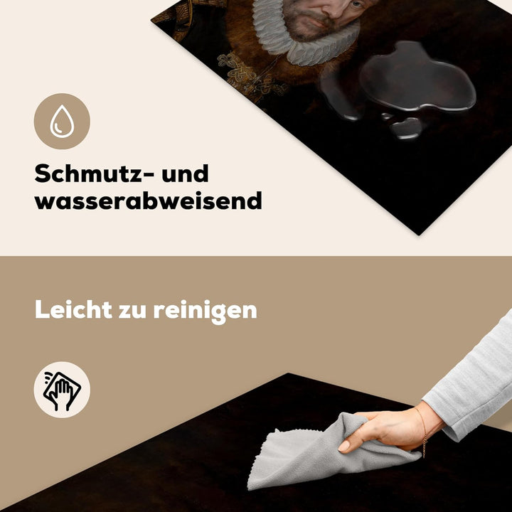 MuchoWow Herdabdeckplatte Ceranfeld Spritzschutz Küche Wilhelm von Oranien - Gemälde - Alte Meister