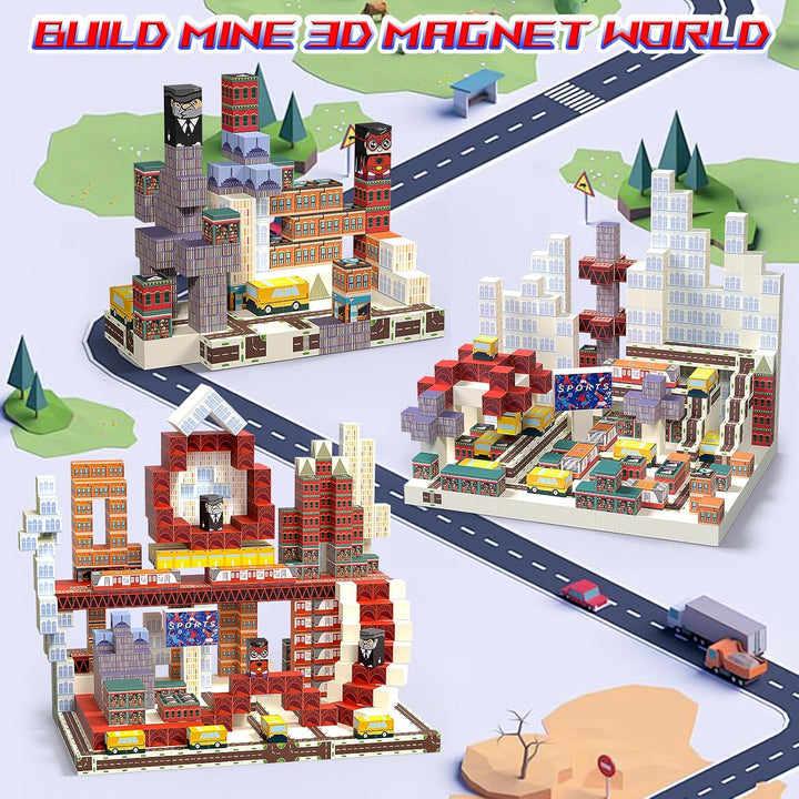 Eteiylt Magnetische Bausteine 150 Stück, Magnetbausteine Magnet Spiele Spielzeug, Magnetische Bauste