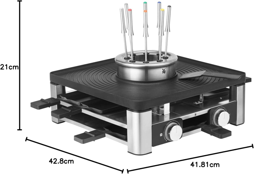 WMF Lumero 3in1 Gourmet Station für 8 Personen, Raclette Grill Fondue, elektrisch, Temperaturregulie
