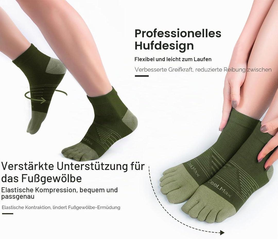 Zehensocken für Frauen Männer Coolmax Laufsocken 5 Fingersocken athletische Zehensocken 3 Paar 35-38