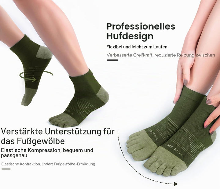 Zehensocken für Frauen Männer Coolmax Laufsocken 5 Fingersocken athletische Zehensocken 3 Paar 35-38