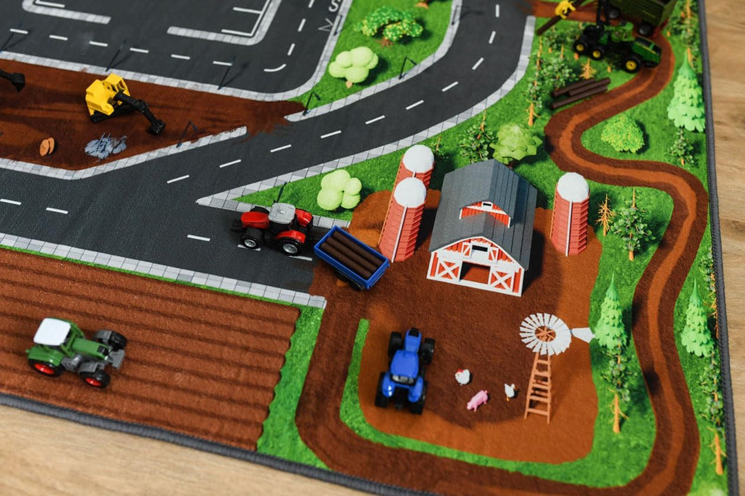 Kinder Spielteppich Strasse & Auto (200x160 cm) - abwaschbar, rutschfest &-zertifziert - Teppich Jun