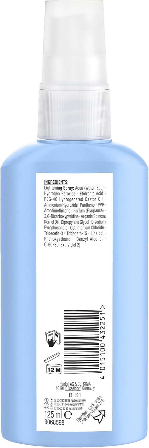 Schwarzkopf Blonde Aufheller S1 Stufe 3 (125 ml), Aufhellspray zum Haare aufhellen um bis zu 2 Stufe