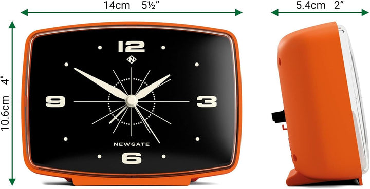 NEWGATE® Brooklyn Retro-Wecker/Tischuhr – Rechteckiger Wecker – Schlafzimmerzubehör – Schreibtischzu