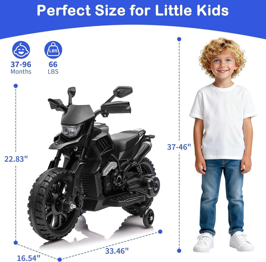 6V Elektro Motorrad Kinder, Kindermotorrad Mit 3 Geschwindigkeiten, Stützrädern, Max 6 Km/h, Bis Zu
