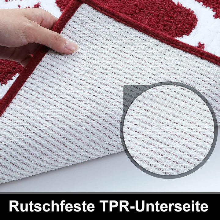 Homaxy rutschfest Badematte Badezimmerteppich Waschbar Hochflor Badteppich Flauschige Mikrofaser Bad