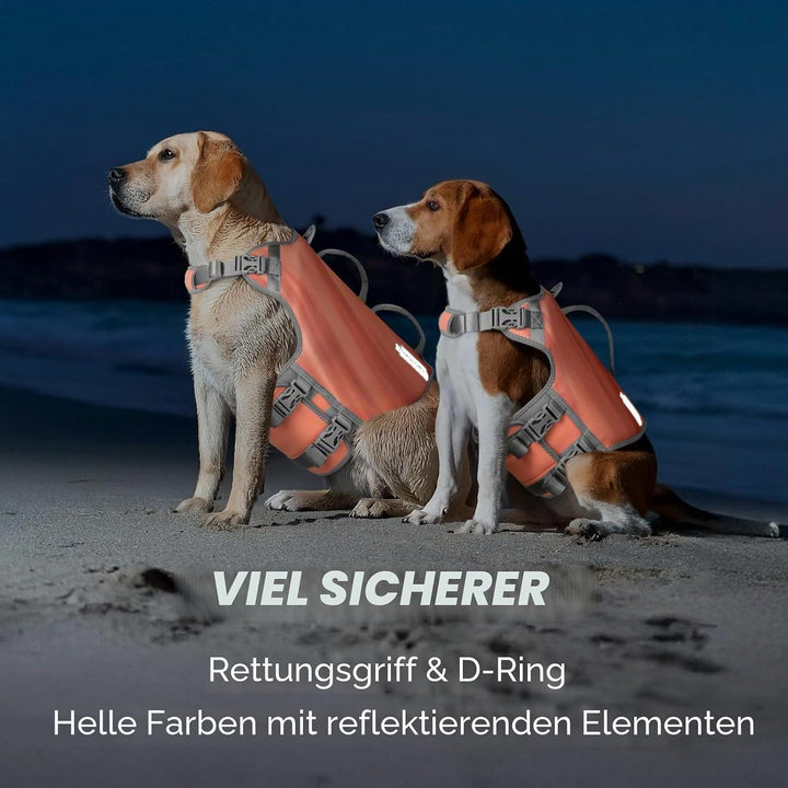 VIVAGLORY Neoprene Schwimmweste Hund, Rettungsweste Hund für Bootfahren, Schwimmweste, Schwimmhilfe