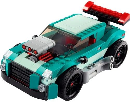 LEGO 31127 Creator 3-in-1 Strassenflitzer: Rennwagen, Muscle Car und Hot Rod, Modellauto Bausatz, Sp