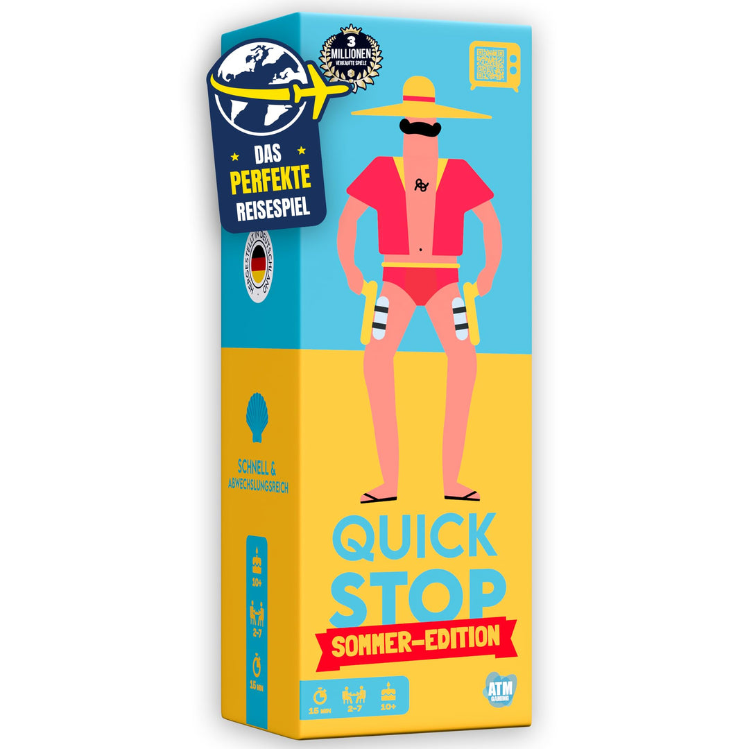 ATM Gaming Quickstop - Das Buchstaben-Duell - Sommer-Edition - Kartenspiel für Jugendliche und Erwac