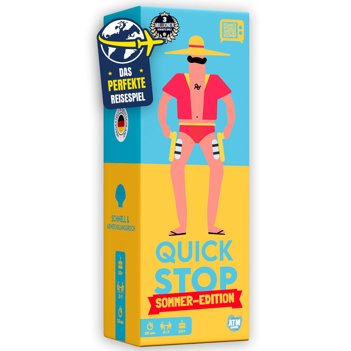 ATM Gaming Quickstop - Das Buchstaben-Duell - Sommer-Edition - Kartenspiel für Jugendliche und Erwac