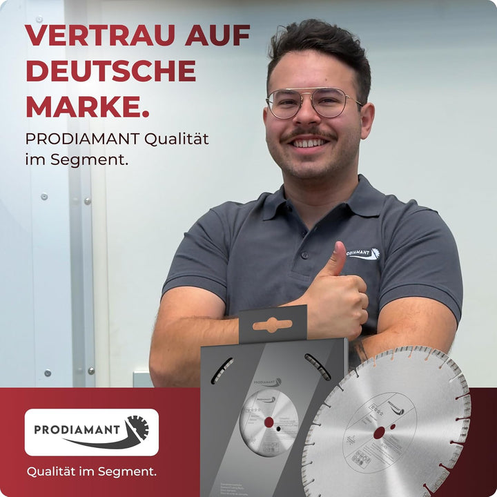 PRODIAMANT Laser Diamanttrennscheibe 350mm x 25,4 Beton Stahlbeton Stein und Ziegel Diamant Turbo-Se