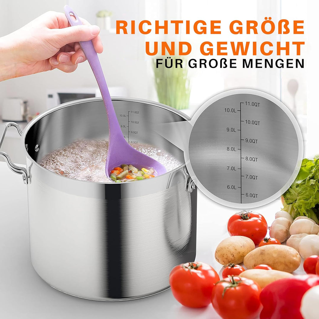 NutriChef Kochtopf Gross, 11L- Ø 28cm, Suppentopf Edelstahl Induktion für Alle Herdarten Geeignet, S