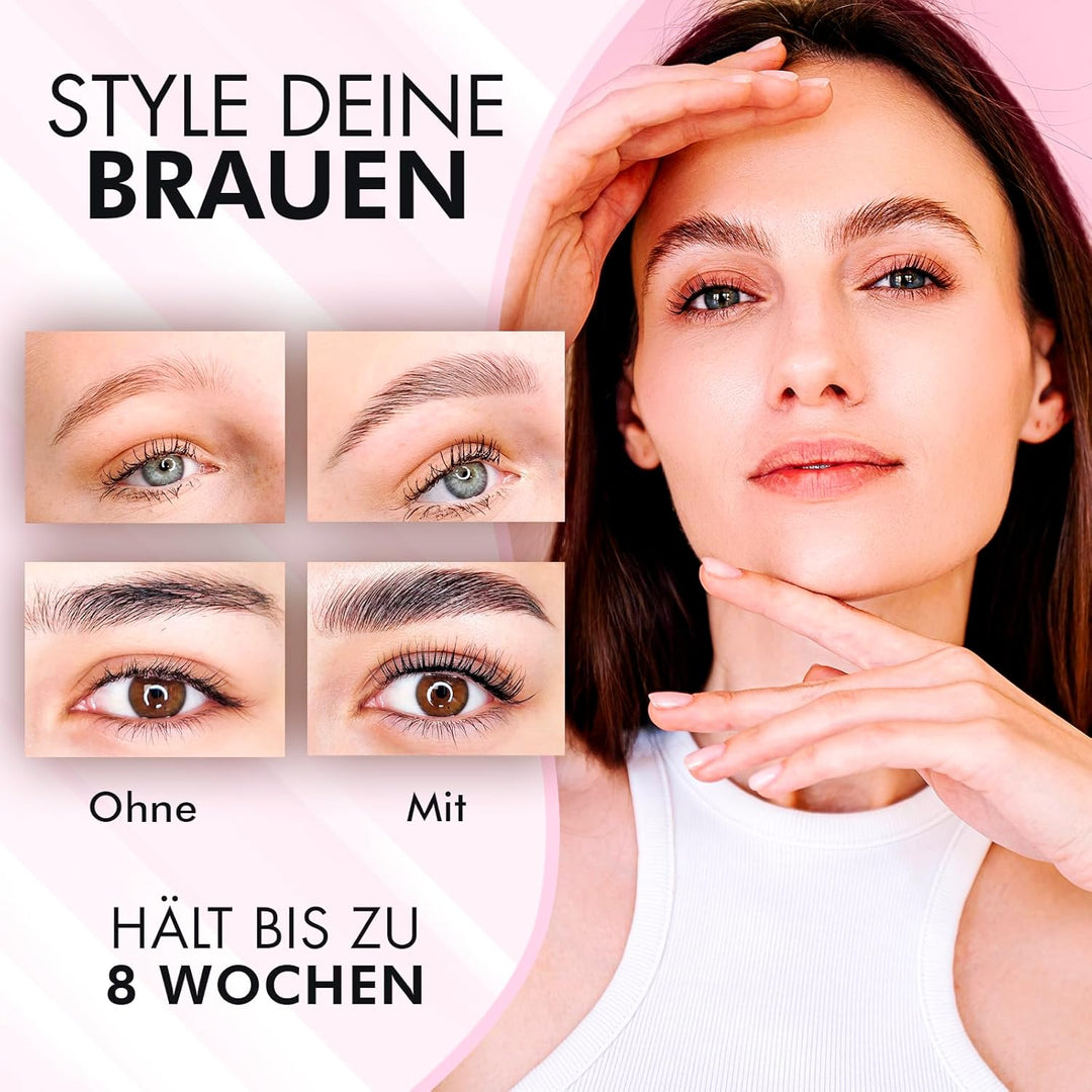 Augenbrauen Lifting Set, Brow Lamination Kit 6–8 Wochen Halt, 15 Anwendungen, DIY Augenbrauen Lamini