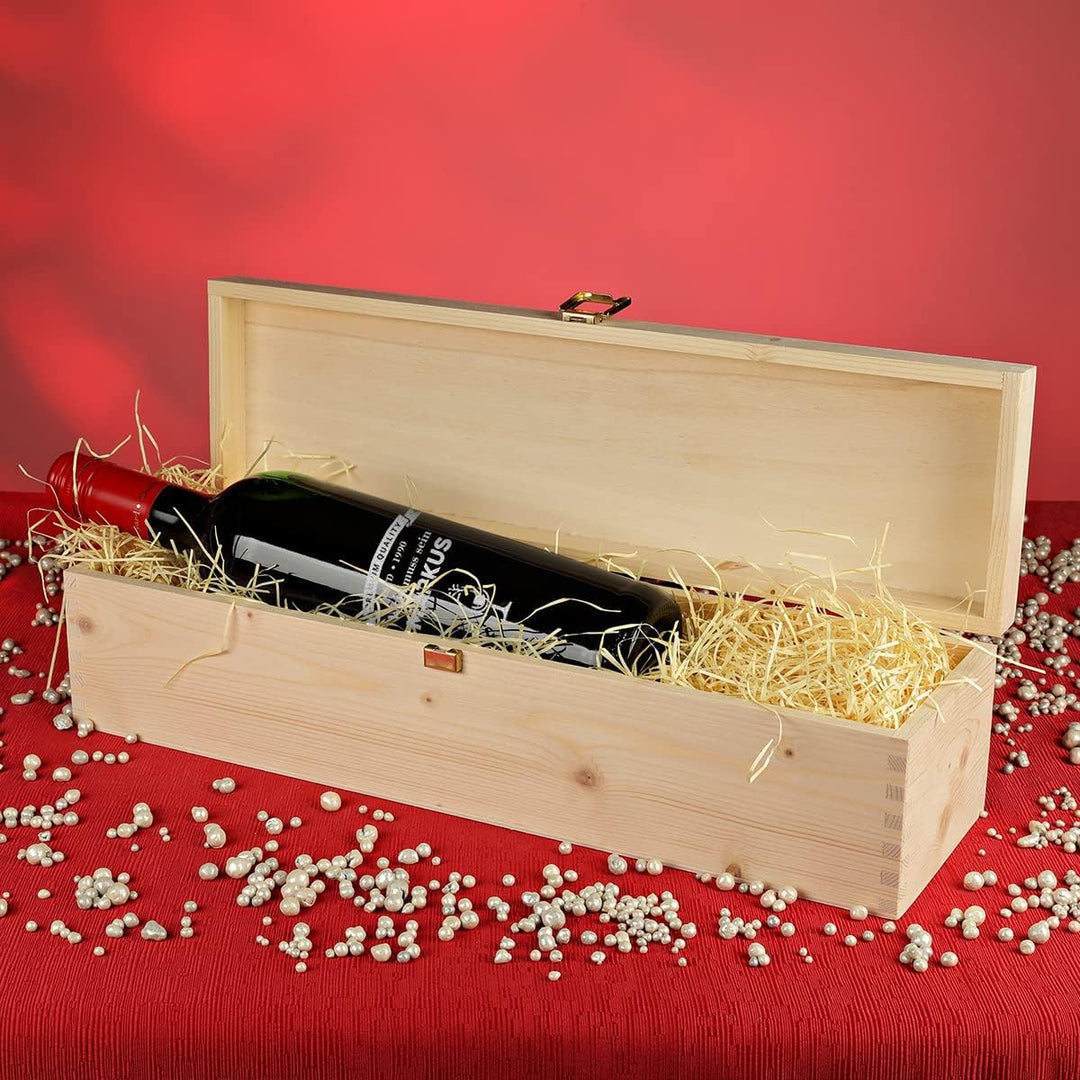polar-effekt 2-TLG Wein Geschenkidee - mit Wunschname graviert - 700 ml Weinflasche und Kiste aus Na
