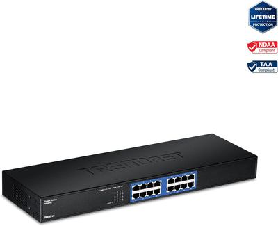 TRENDnet TEG-S16G 16-Port Unverwaltet Gigabit GREENnet Switch, 16 x RJ-45 Ports, 32 Gbps Weiterleitu