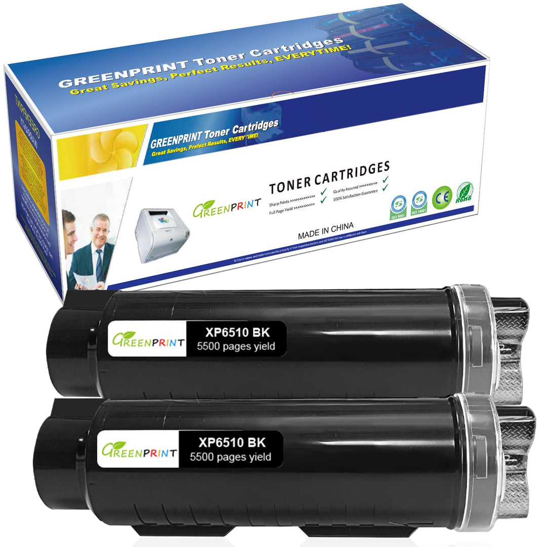 GREENPRINT Kompatible Tonerkartuschen 6510 6515【Extra High Yield】 5500 Seiten 2 Schwarz für Xerox Ph