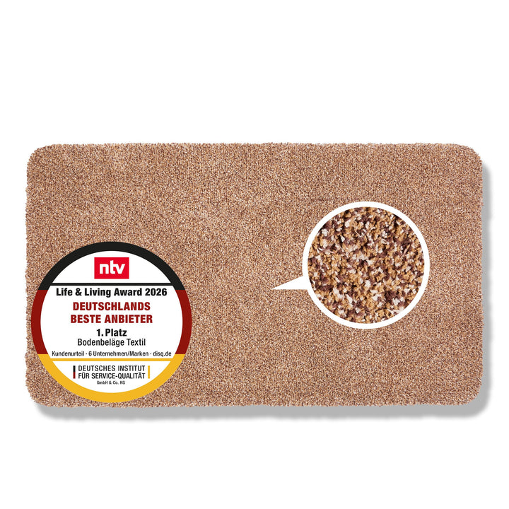 Rutschfeste Schmutzfangmatte innen waschbar - Beige 75x130 cm (Rechteckig) 75 x 130 cm (Rechteckig)