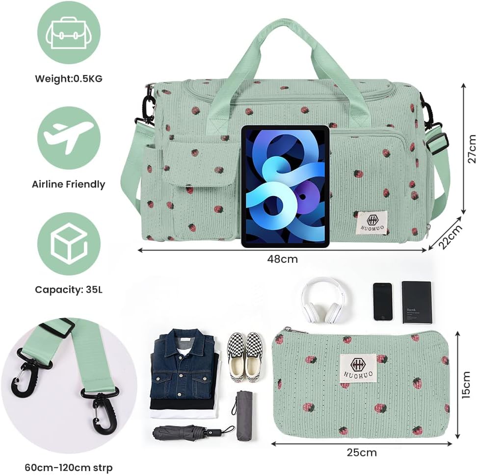 Sporttasche Damen, Sporttasche Kinder, Faltbare Reisetasche Weekender mit Schuhfach und Nassfach, Re