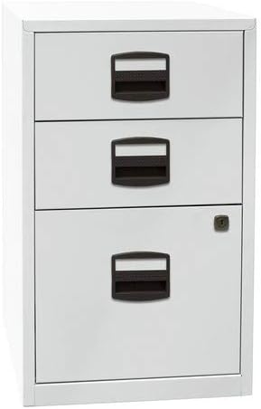 Bisley Home Beistellschrank PFA, 2 Universalschubladen, 1 HR-Schublade, Metall, 633 Schwarz, 40 x 41